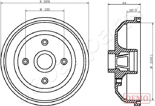 JAPANPARTS TA-0406C Ταμπούρο Πίσω άξονας for CHEVROLET OPEL
