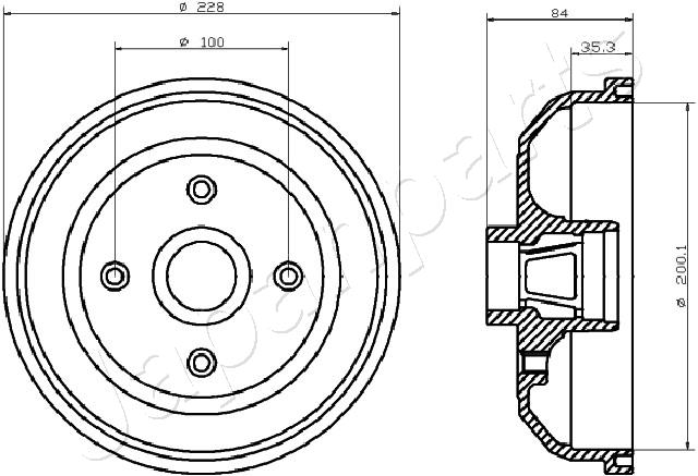 JAPANPARTS TA-0406 Brake Drum