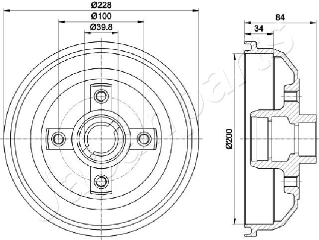 JAPANPARTS TA-0407 Brake Drum