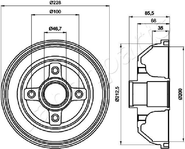 JAPANPARTS TA-0408 Brake Drum