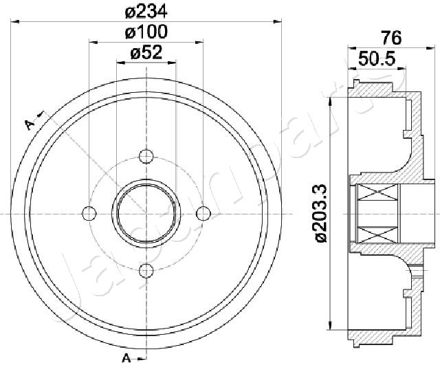 JAPANPARTS TA-0409 Brake Drum