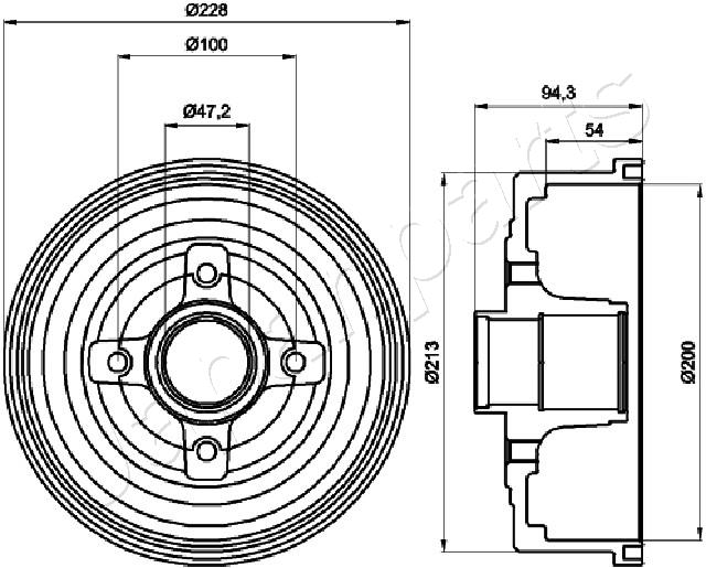 JAPANPARTS TA-0412 Brake Drum