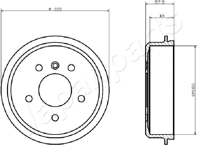 JAPANPARTS TA-0500 Brake Drum