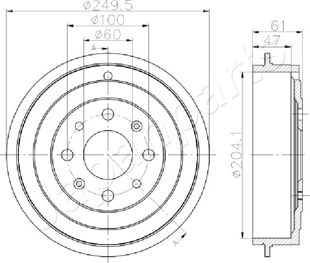 JAPANPARTS TA-0606 Brake Drum