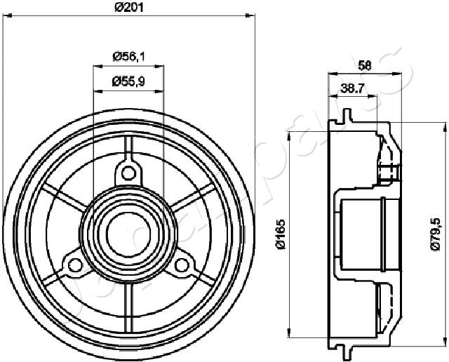 JAPANPARTS TA-0607 Brake Drum