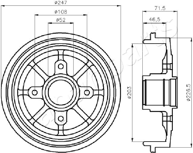 JAPANPARTS TA-0610 Brake Drum