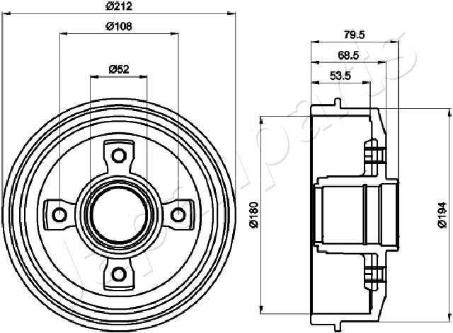 JAPANPARTS TA-0612 Brake Drum