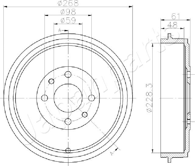 JAPANPARTS TA-0613 Brake Drum