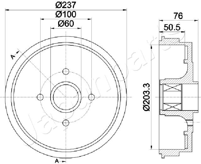 JAPANPARTS TA-0700 Brake Drum