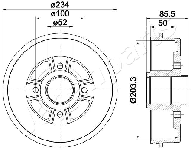 JAPANPARTS TA-0702 Brake Drum