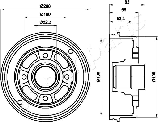 JAPANPARTS TA-0707 Brake Drum