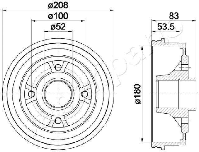 JAPANPARTS TA-0709 Brake Drum