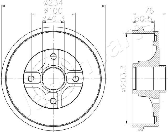 JAPANPARTS TA-0710 Brake Drum