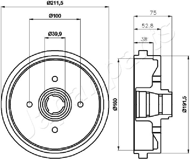 JAPANPARTS TA-0901 Brake Drum