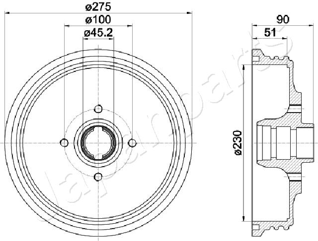 JAPANPARTS TA-0908 Brake Drum