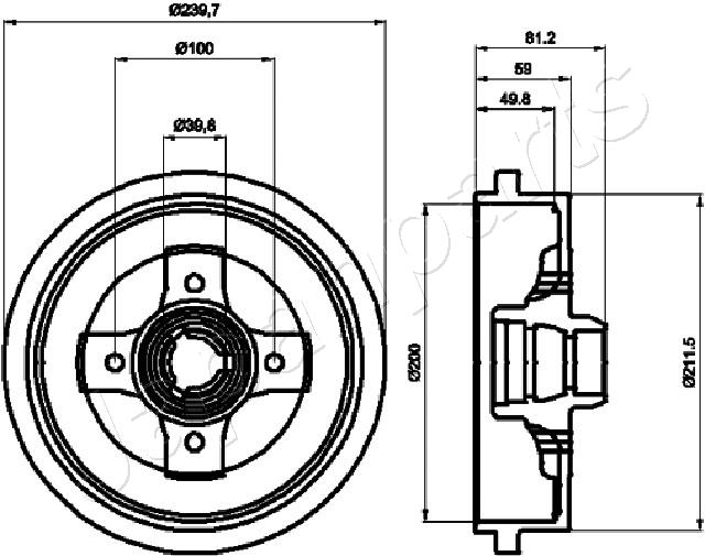 JAPANPARTS TA-0909 Brake Drum