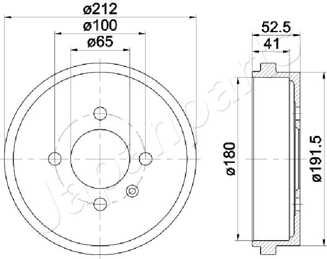 JAPANPARTS TA-0912 Brake Drum