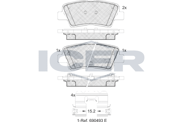 ICER 182036-066 Brake Pad Set, disc brake