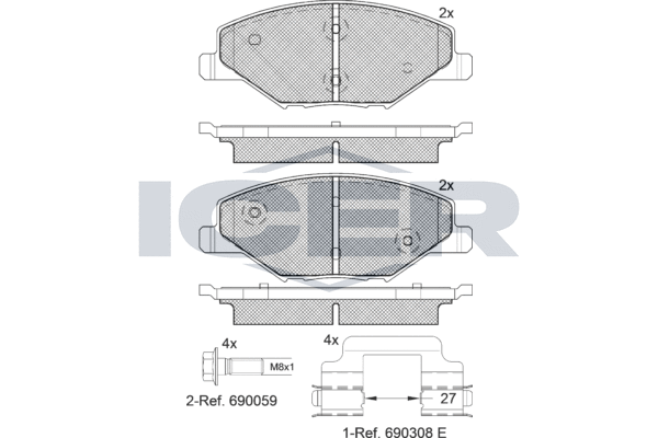 ICER 182110 Brake Pad Set, disc brake