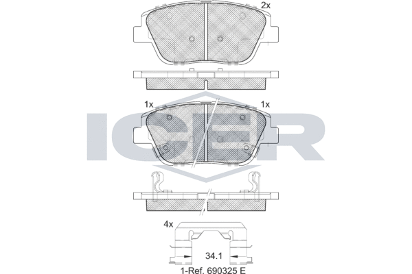 ICER 182136 Brake Pad Set, disc brake