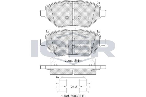 ICER 182261 Brake Pad Set, disc brake