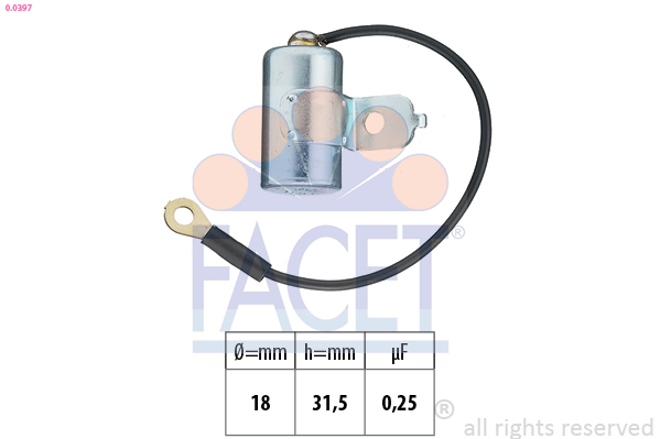 FACET 0.0397 Condensador,...