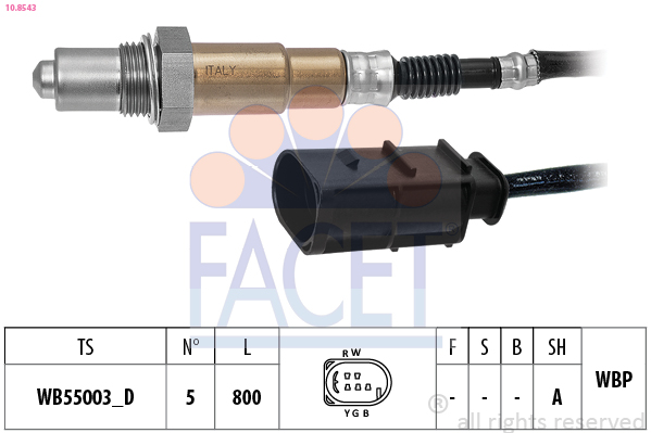 FACET 10.8543 Made in Italy - OE Equivalent Lambda sonda