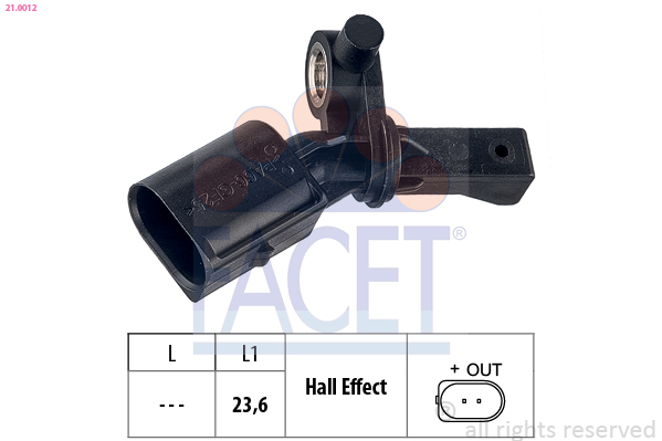 FACET 21.0012 Sensor, ABS