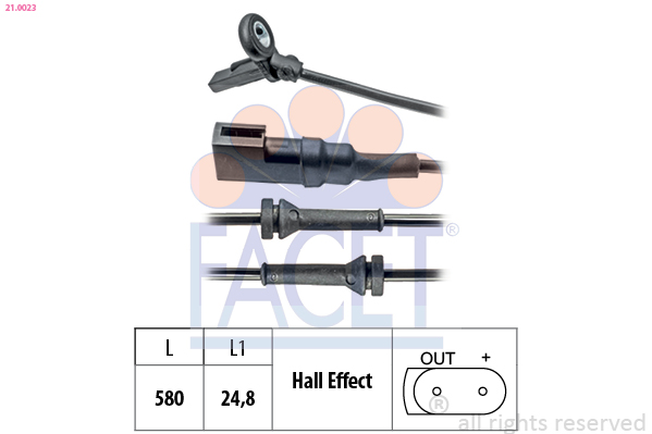 FACET 21.0023 Sensor, ABS