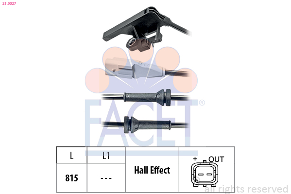 FACET 21.0027 Sensor, ABS