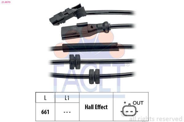 FACET 21.0070 Sensor, wheel...