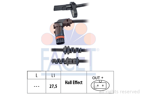 FACET 21.0072 Made in Italy - OE Equivalent Sensor, wheel speed