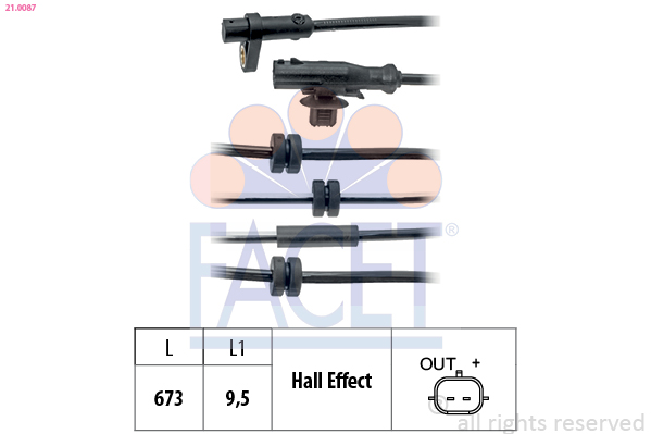 FACET 21.0087 Sensor, wheel...