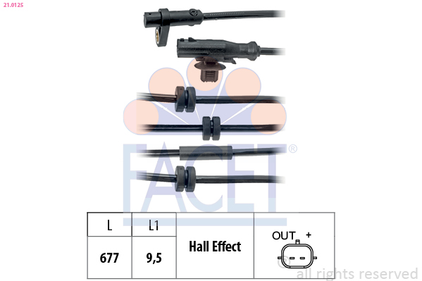 FACET 21.0125 ABS-anturi