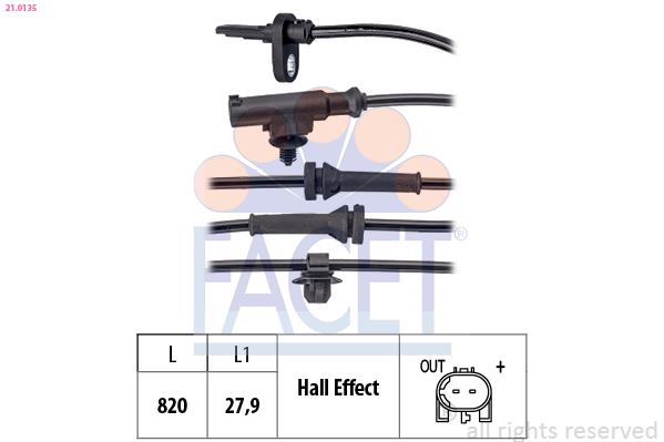 FACET 21.0135 Sensor, ABS