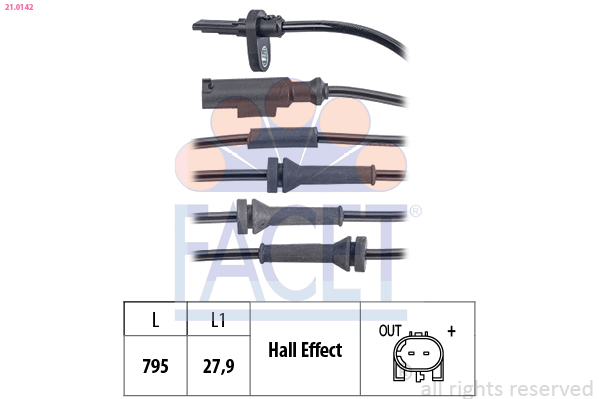 FACET 21.0142 Sensor, ABS