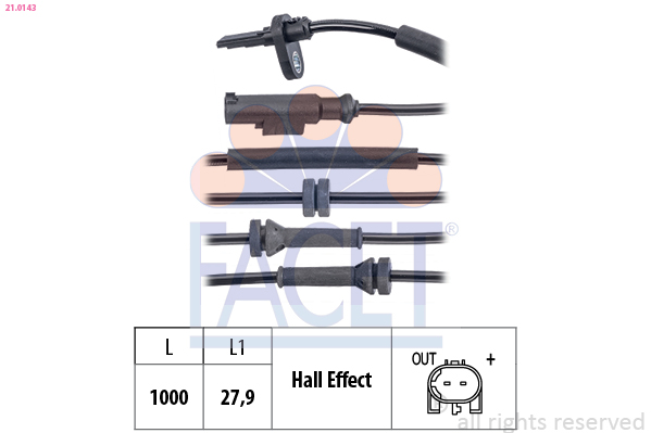 FACET 21.0143 Sensor, wheel...