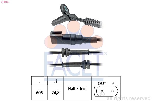 FACET 21.0152 Sensor, ABS