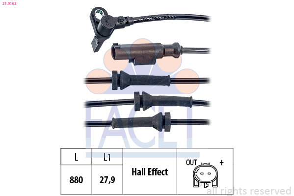 FACET 21.0163 Sensor, ABS