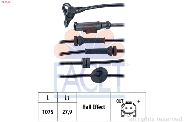 FACET 21.0164 Sensor, ABS