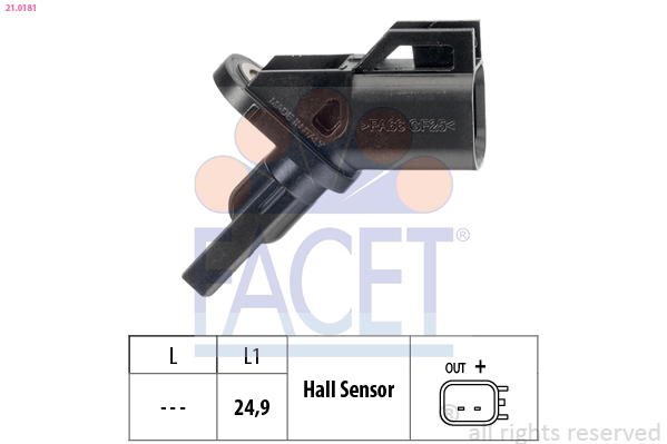 FACET 21.0181 Sensor, ABS