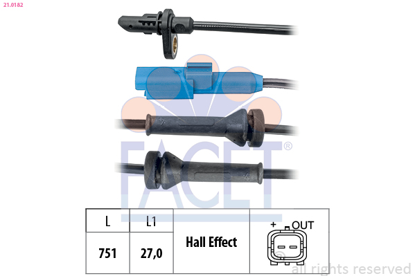 FACET 21.0182 Sensor, ABS