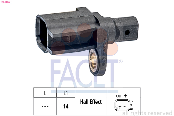 FACET 21.0186 Sensor, ABS