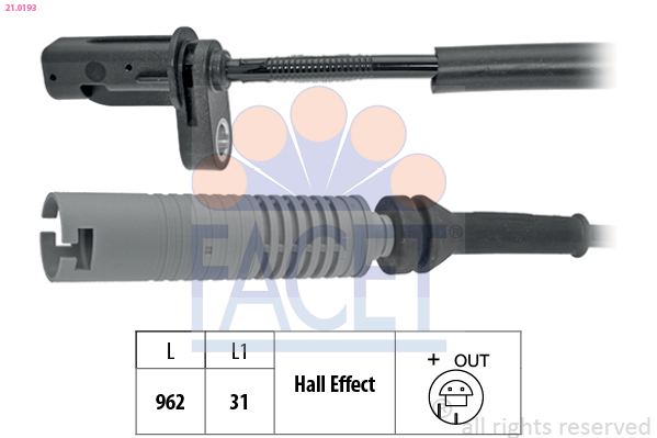 FACET 21.0193 Sensor, ABS