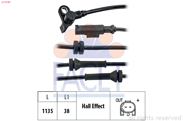 FACET 21.0199 Sensor, ABS