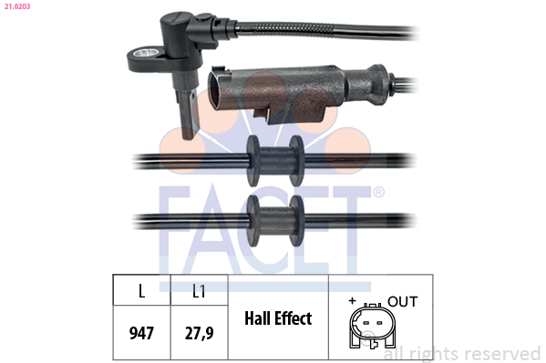 FACET 21.0203 ABS-givare