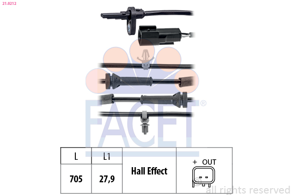 FACET 21.0212 ABS-anturi