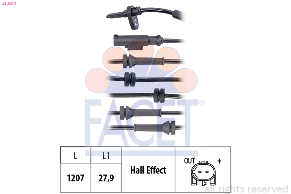 FACET 21.0214 Sensor, wheel...