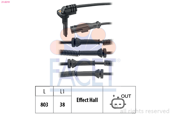 FACET 21.0219 Sensor, ABS