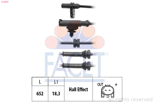 FACET 21.0227 Sensor, ABS